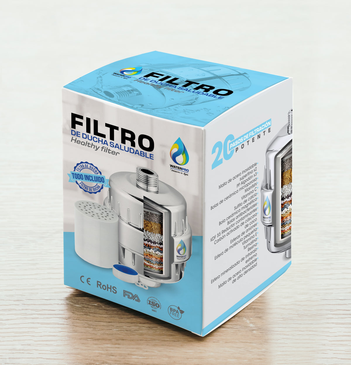 Filtro de agua para ducha