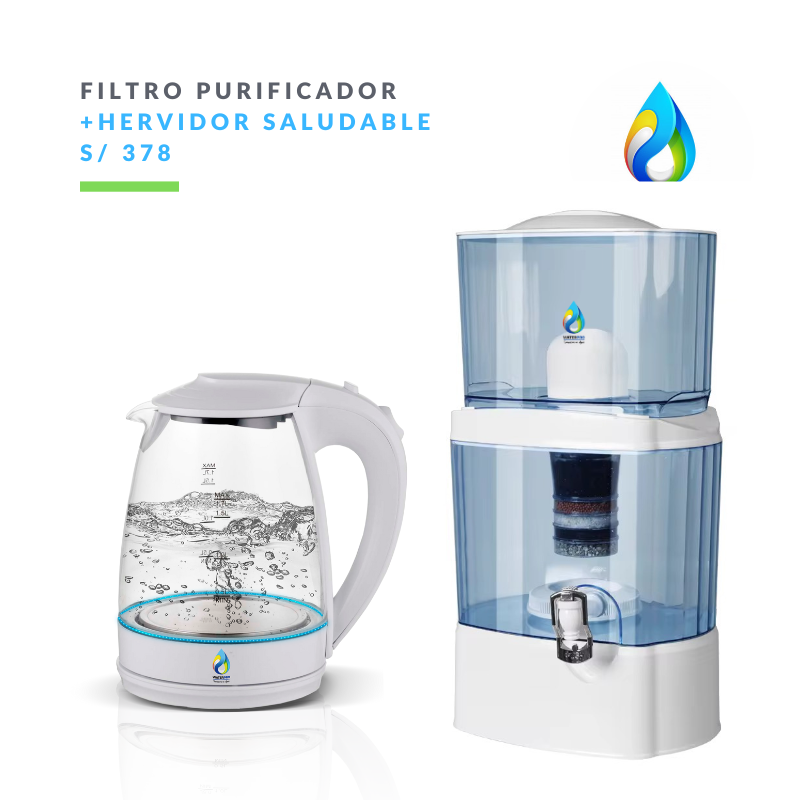 Filtro Purificador + Hervidor Saludable WaterPro